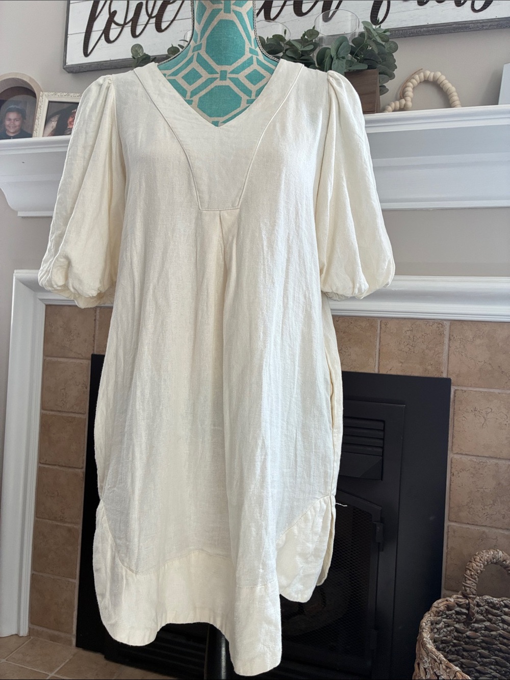 Women’s Medium Linen Boho Shift Dress